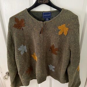Women's Vintage The Eagle's Eye Autumn Lined Cardigan Sweater w/Zip Front